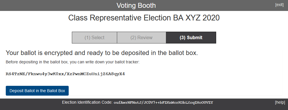 Encrypted ballot